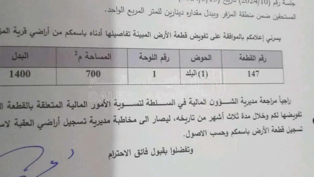 أرض - المسفر قرب جمارك وادي اليتم - 3500 دأ