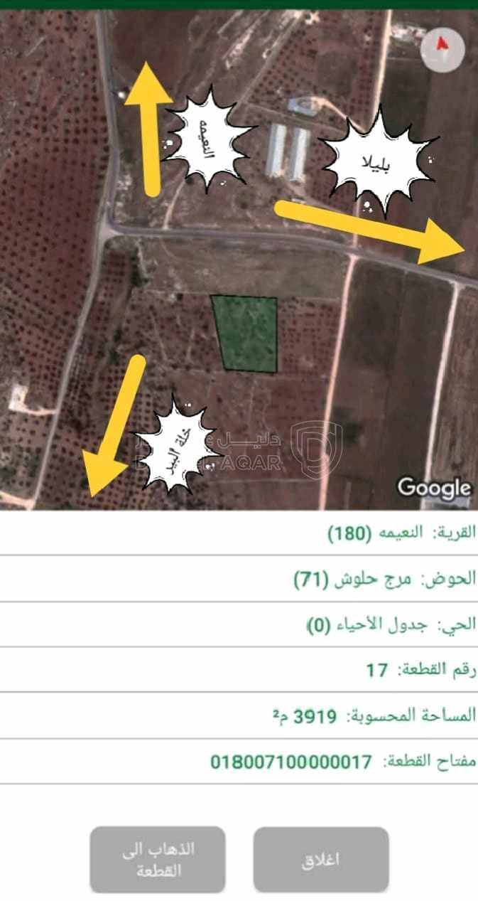 أرض في إربد / النعيمه  اول الطريق المؤدي الى بليلا - 59,000 دأ - صورة 3