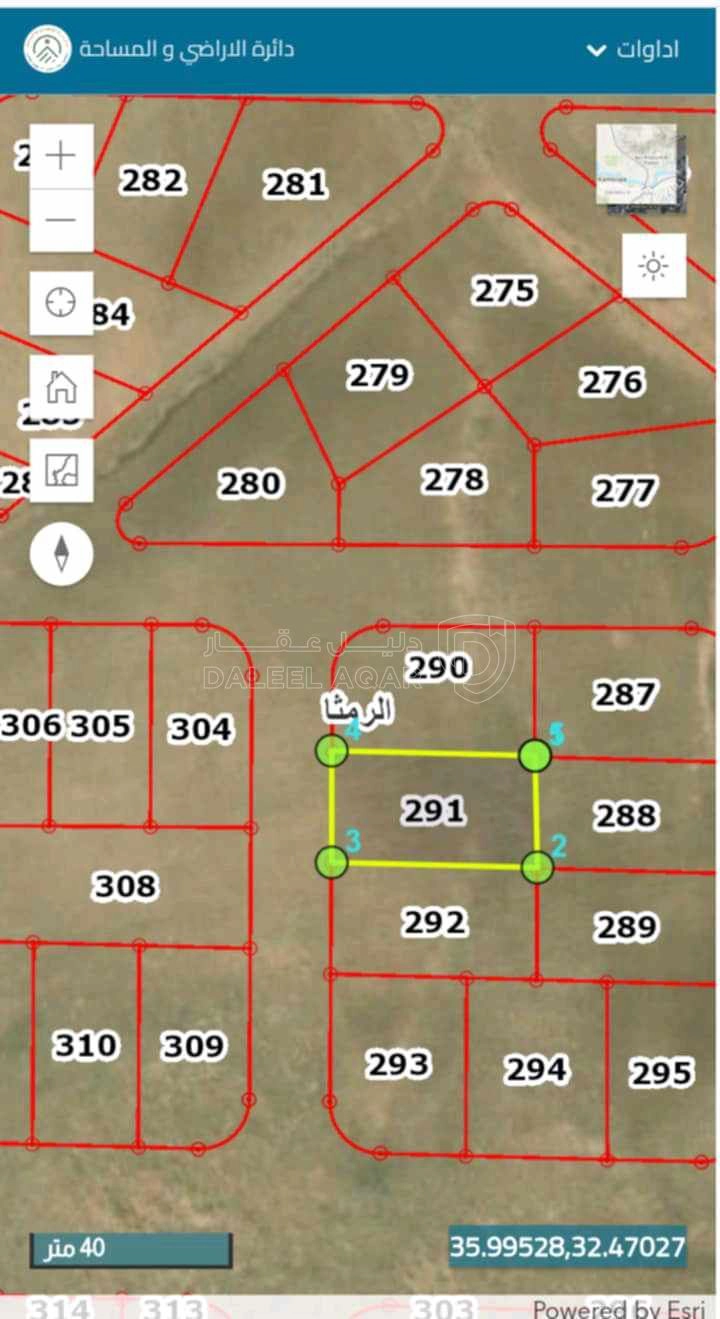 أرض في الرمثا-الجلد الغربي-شرق جامعة العلوم والتكنولوجيا  - 10,500 دأ - صورة 1