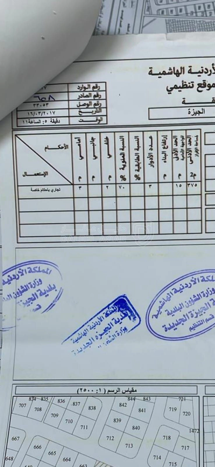 أرض في قطعه ارض تجاري القسطل - 55,000 دأ - صورة 1