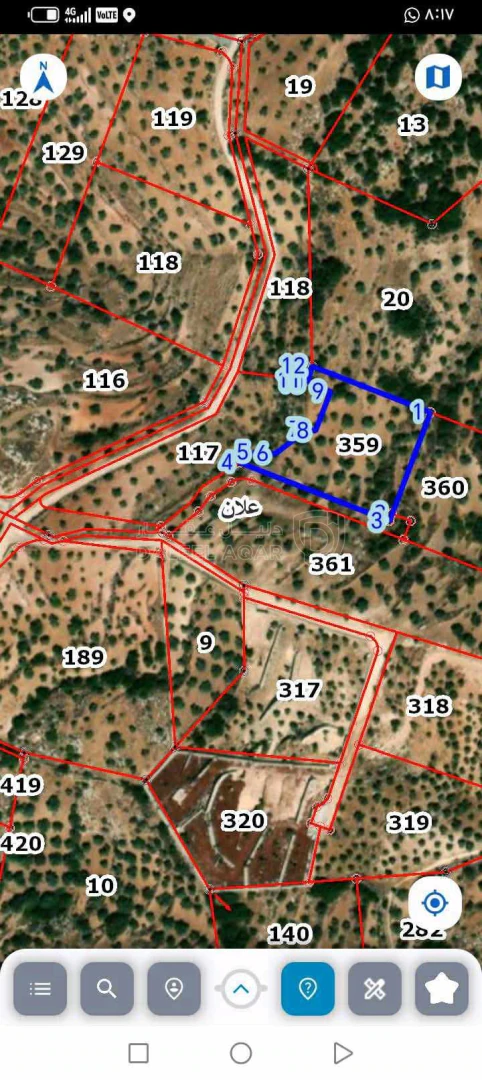 أرض في للبيع ارض بالسلط -  علان - حوض ام حمارة، مساحة الأ - 6,500 دأ - صورة 1