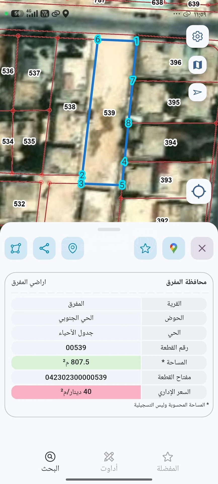أرض في المفرق الحي الجنوبي قرب مسجد حمزه - 35,000 دأ - صورة 2