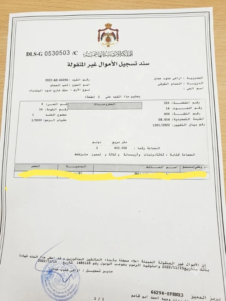 أرض في جنوب عمان طريق المطار ضبعة،قري العامرية حمام شرقي  - 6,000 دأ - صورة 3