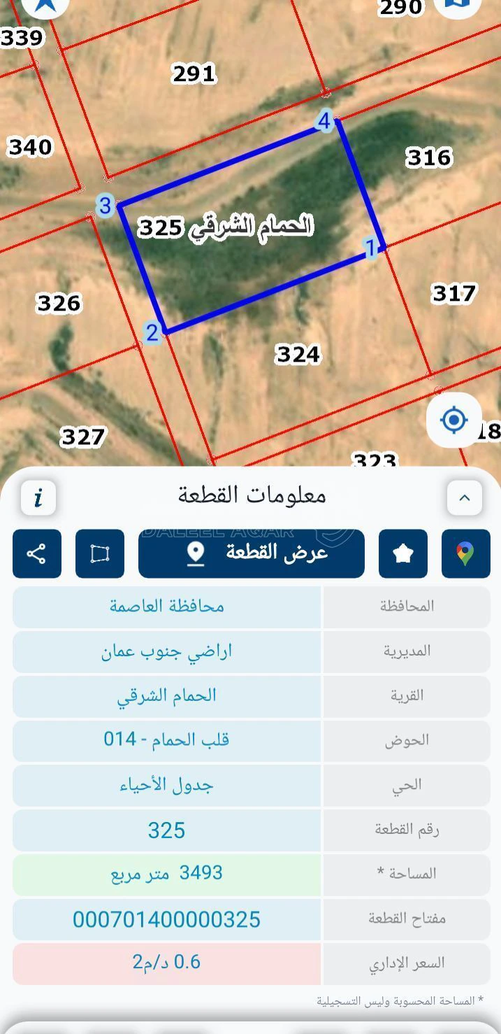 أرض في جنوب عمان طريق المطار ضبعة،قري العامرية حمام شرقي  - 6,000 دأ - صورة 4