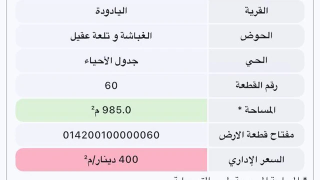 أرض - ارض على طريق المطار للبيع  - 550000 دأ