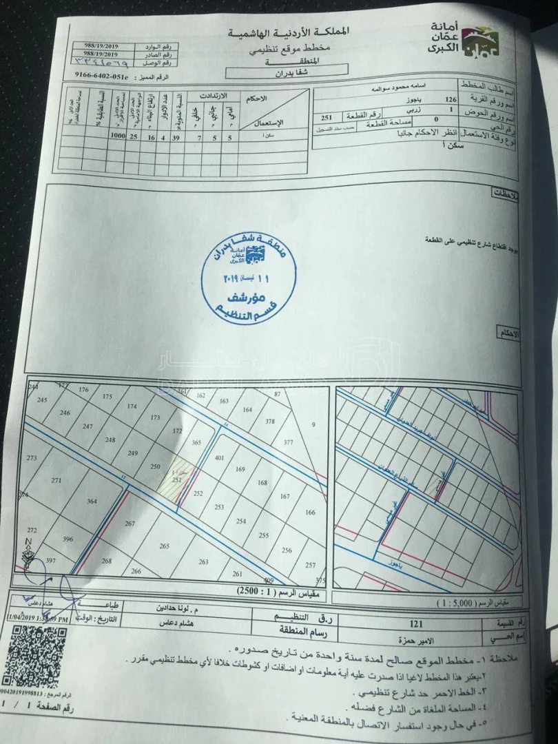 أرض في شمال عمان ، شفا بدران، ياجوز بجانب حديقة حمزة  - 179,000 دأ - صورة 2