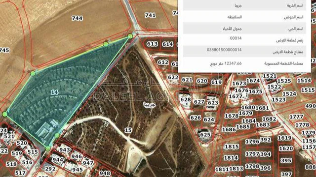 أرض - جريبا رصيفة - 350000 دأ