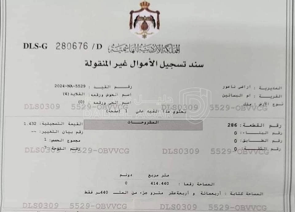 أرض في أرض تصنيف تجاري للبيع في منطقة ام البساتين  - 120,000 دأ - صورة 2