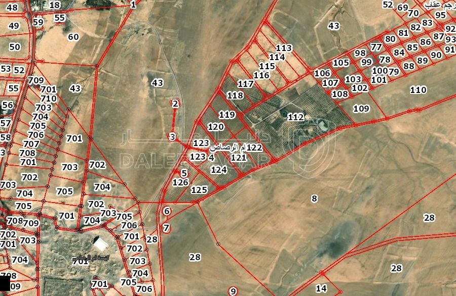 أرض في مشروع اراضي ام رصاص قطع 10دنم - 38,760 دأ - صورة 1