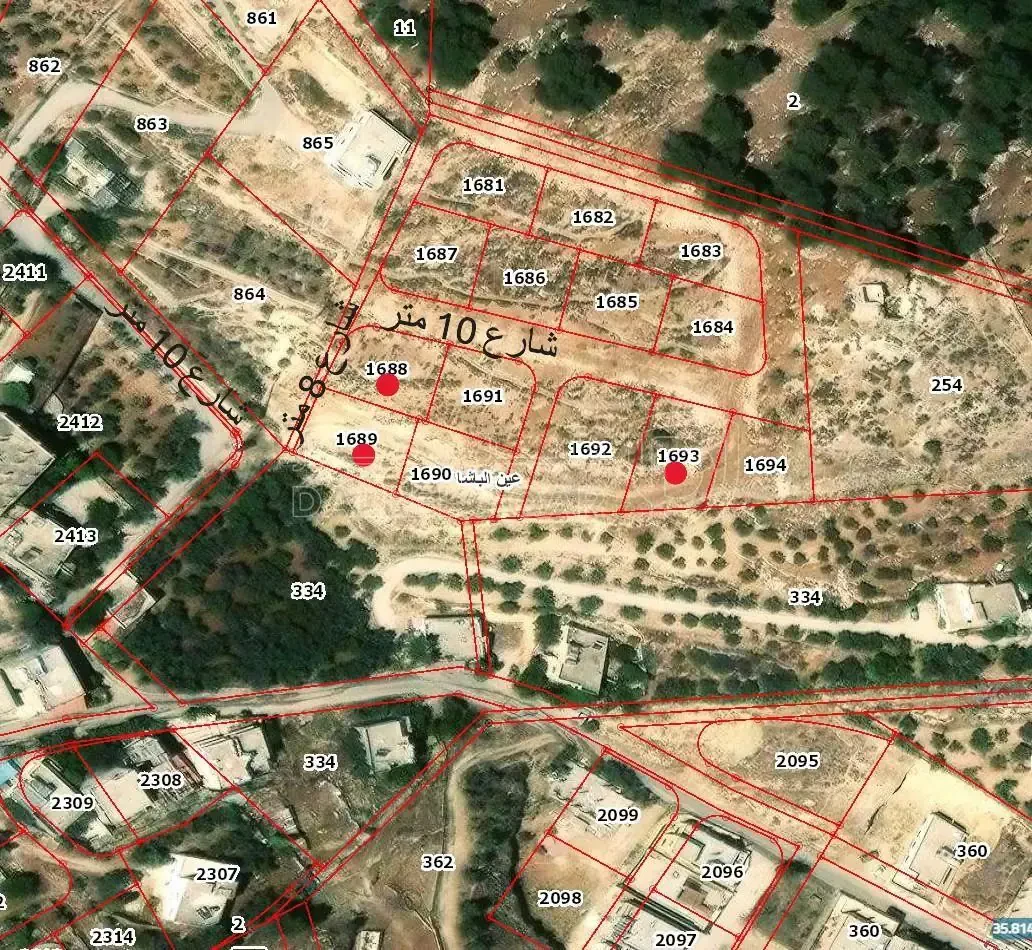 أرض في ارض مطله للبيع - 23,000 دأ - صورة 1