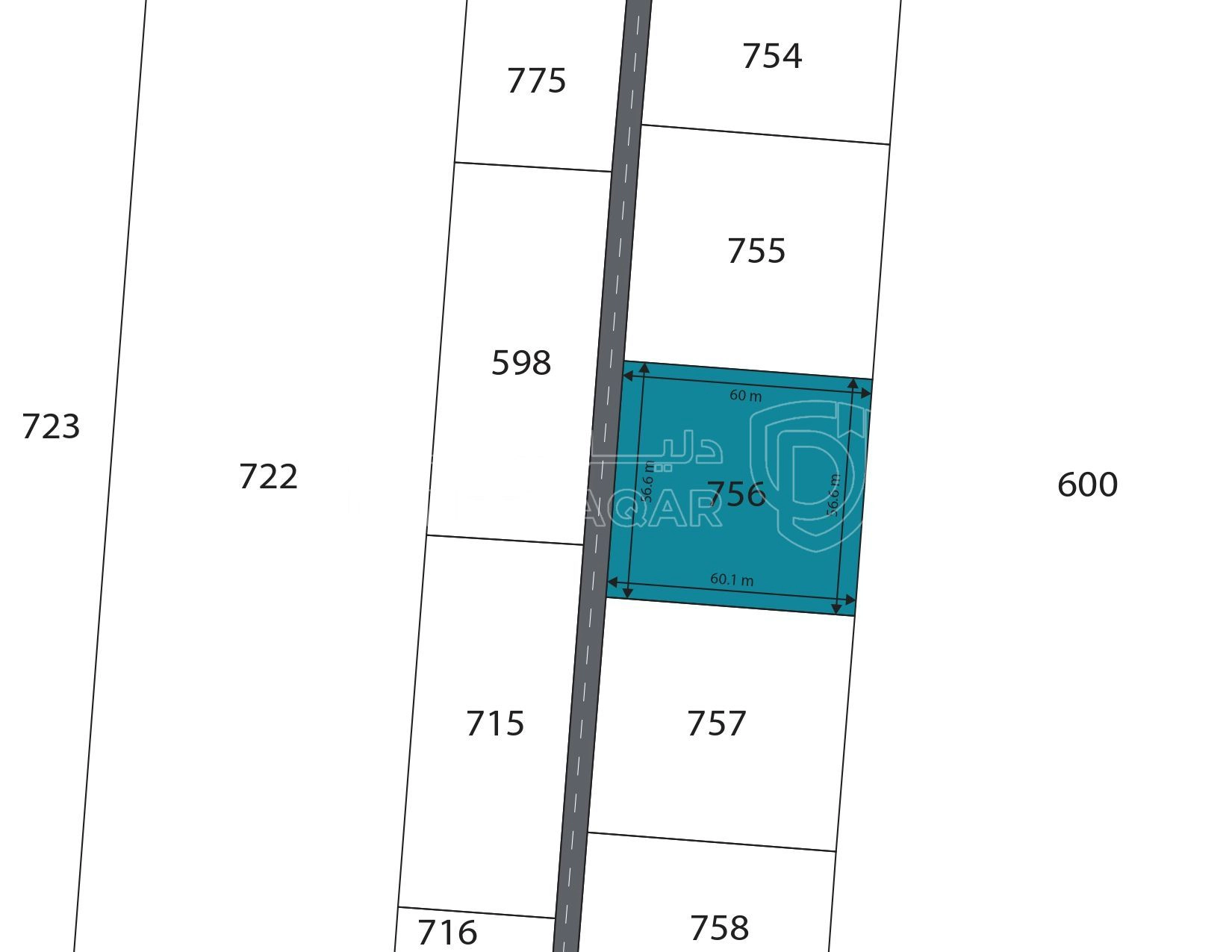 أرض في المديسيسات، حوض الجناب الاقرب للمدينة الجديدة - 45,000 دأ - صورة 1