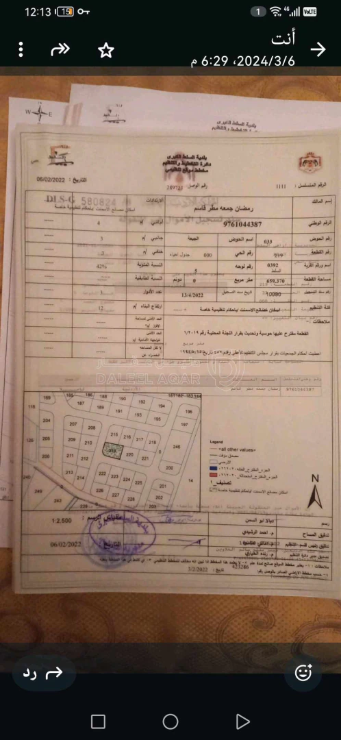 أرض في السرو قرب معسكر الحسين للشباب  - 65,000 دأ - صورة 1