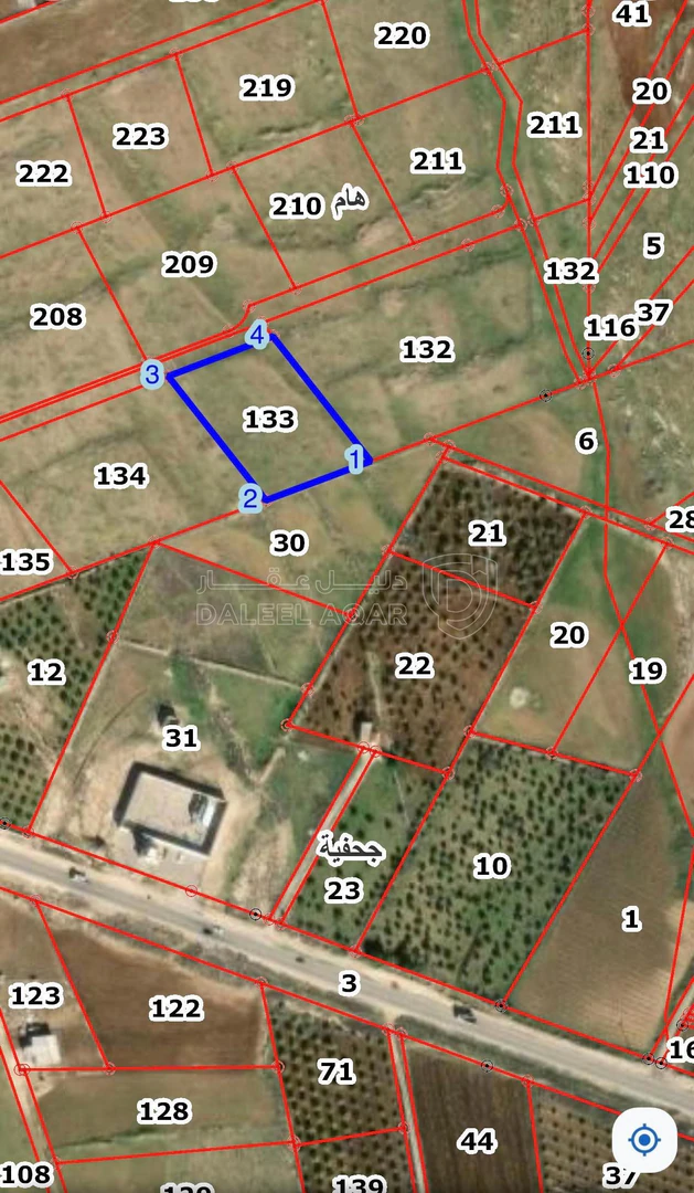 أرض في اربد هام حوض البرانس / طريق البترول  - 135,000 دأ - صورة 1