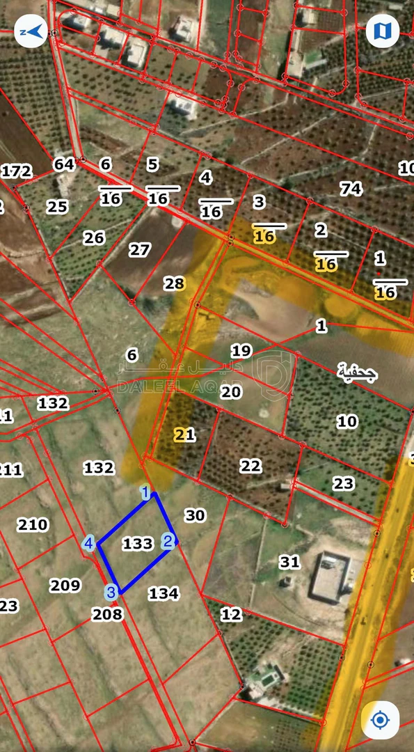 أرض في اربد هام حوض البرانس / طريق البترول  - 135,000 دأ - صورة 1