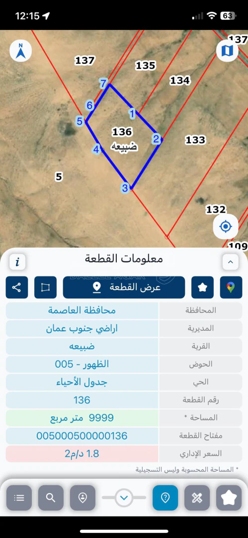 أرض في قطعة ارض مميزه جدا من اراضي جنوب عمان ضبيعه - 39,996 دأ - صورة 1