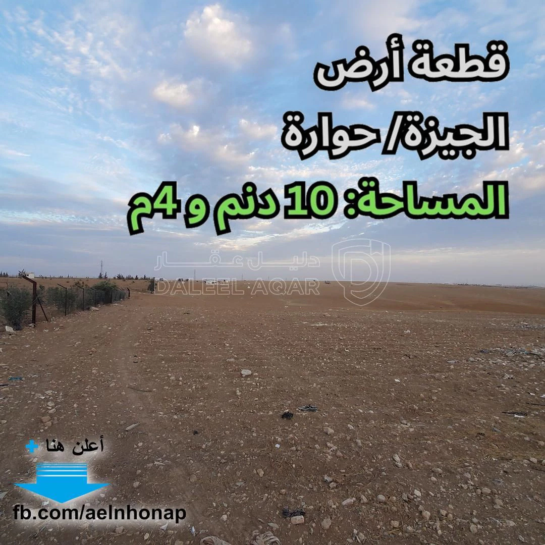 أرض في الجيزة/ حوارة - تبعد 2كم عن مسجد حوارة - 130,000 دأ - صورة 1