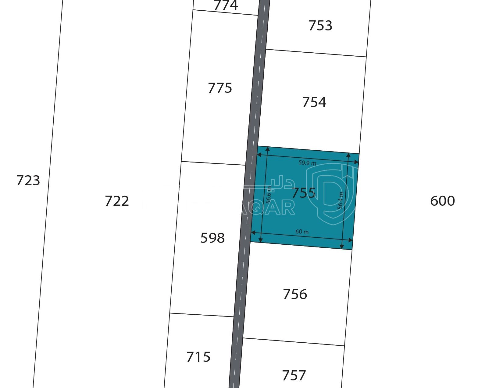 أرض في المديسيسات، حوض الجناب الاقرب للمدينة الجديدة - 45,000 دأ - صورة 1
