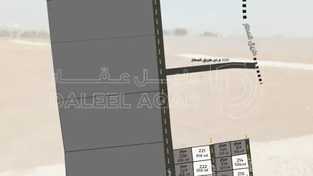 أرض في 📍 ﻗﺒﻞ ﺟﴪ اﻟﻤﻄﺎر ﺑـ 2 ﻛﻢ ﻓﻘﻂ - 39,500 دأ - صورة 1