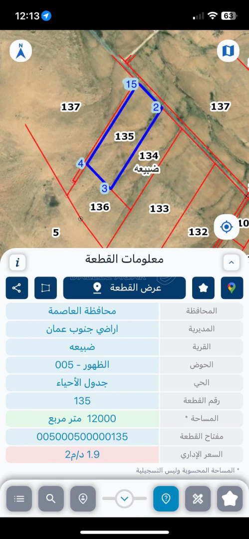 أرض في قطعة ارض للبيع من اراضي جنوب عمان ضبيعة - 48,000 دأ - صورة 1