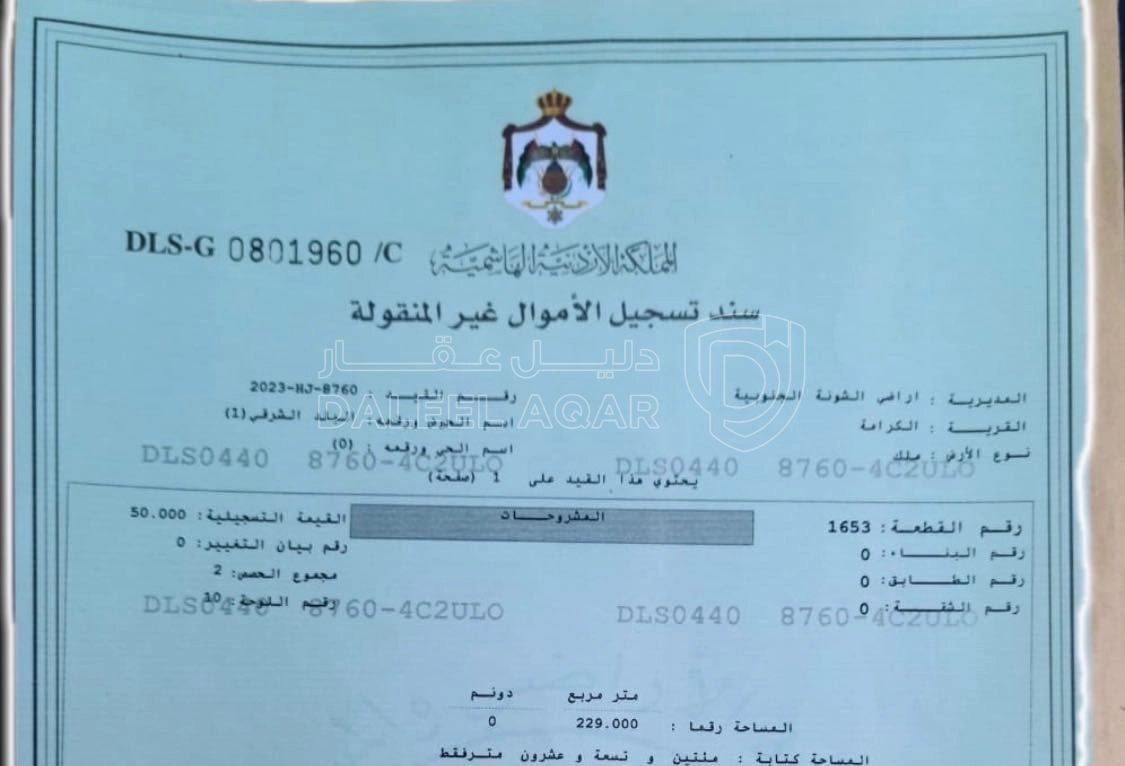 أرض في الكرامة الحي البلد الشرقي - 10,000 دأ - صورة 1