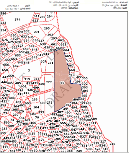 أرض في بدر الجديدة الشرقية - 240,000 دأ - صورة 1