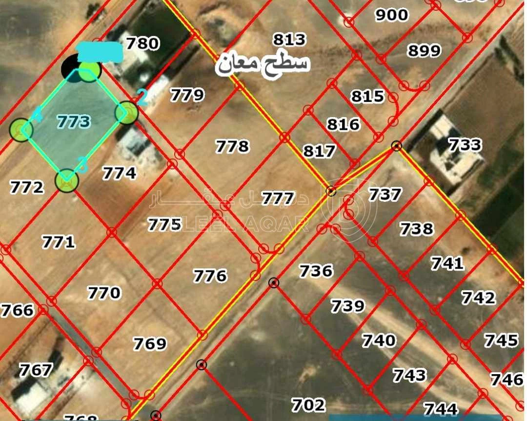 أرض في معان - سطح معان - تبعد عن الخط الصحراوي 700 متر - 20,000 دأ - صورة 1