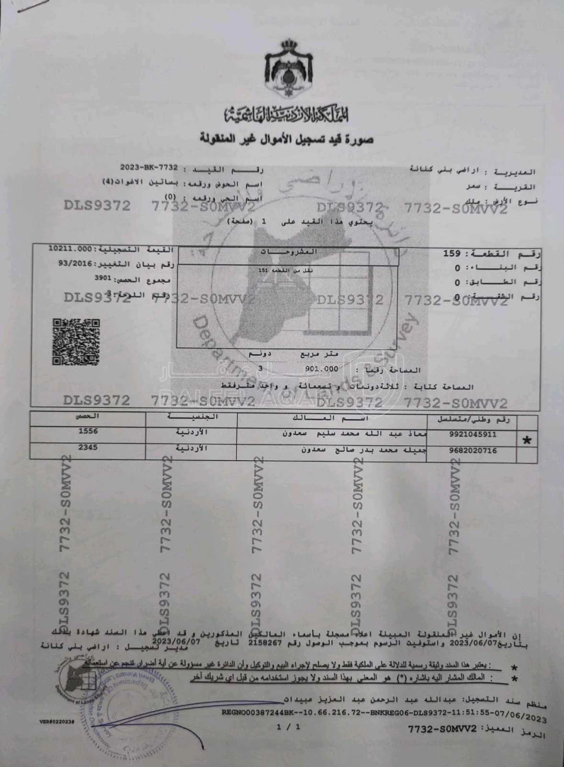 أرض في اربد-بني كنانة-سمرالكفارات-الشارع الرئيسي طريق سحم - 82,000 دأ - صورة 1