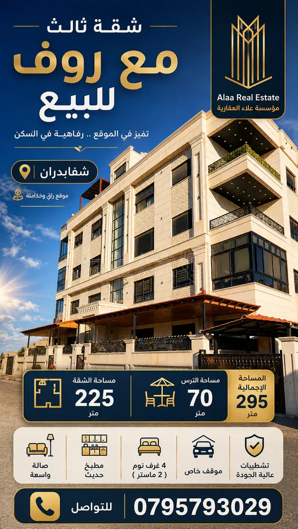 شقة في قرب مدارس الاتفاق - 120,000 دأ - صورة 1