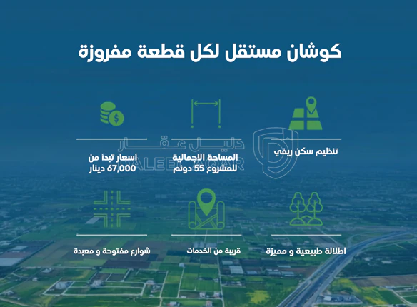 أرض في شارع المطار - 77,000 دأ - صورة 1