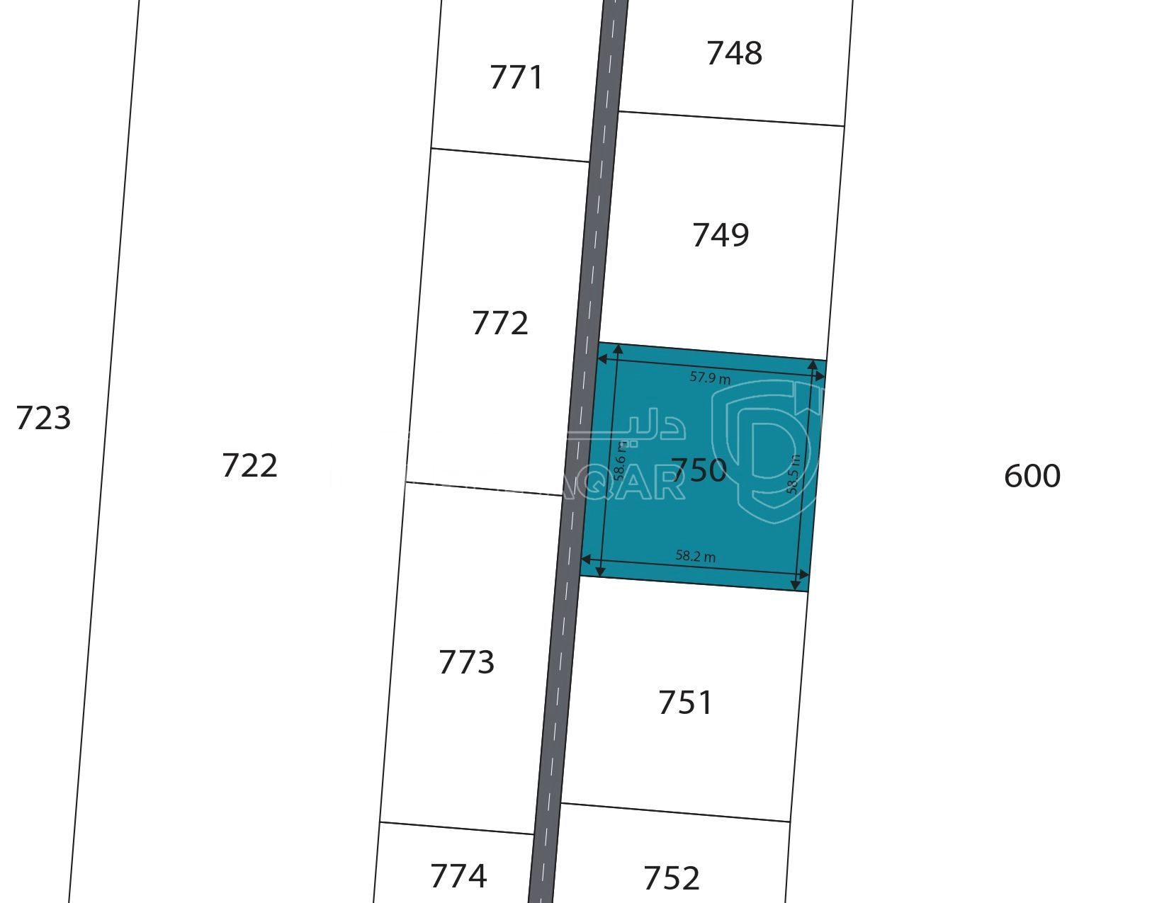 أرض في المديسيسات، حوض الجناب الاقرب للمدينة الجديدة - 45,000 دأ - صورة 1
