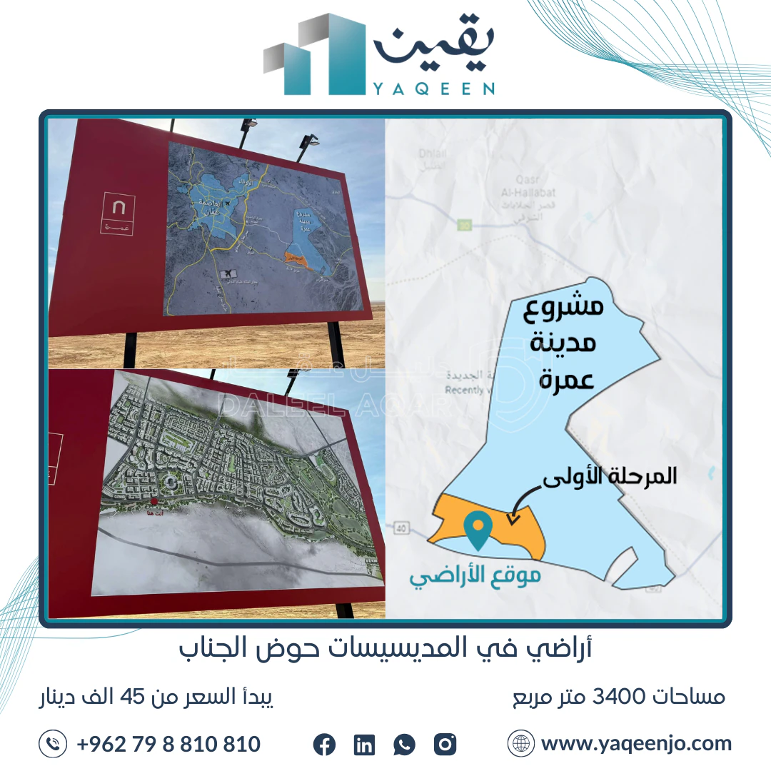 أرض في المديسيسات، حوض الجناب الاقرب للمدينة الجديدة - 45,000 دأ - صورة 1