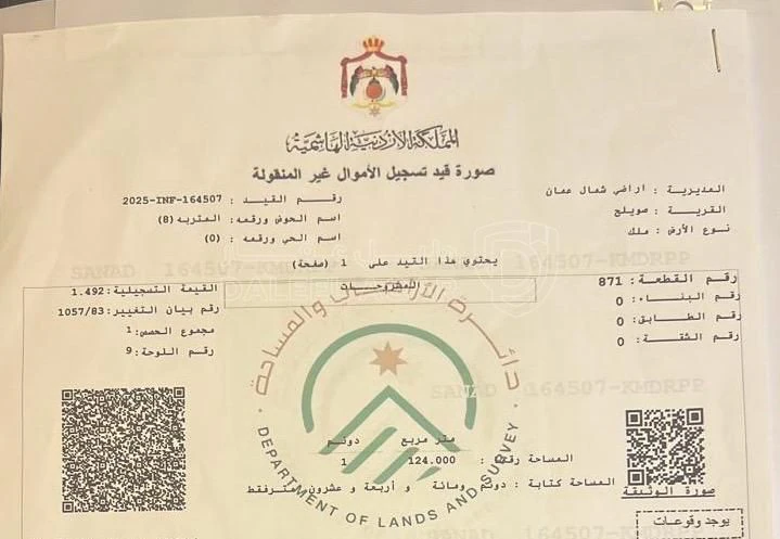 أرض في مقابل الجامعه الاردنيه ، طلوع نيفين ، قطعه مميزه  - 438,000 دأ - صورة 2