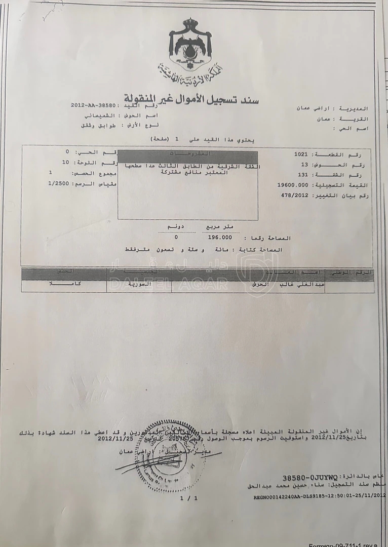 شقة في مقابل مركز امن الشميساني - 200,000 دأ - صورة 1
