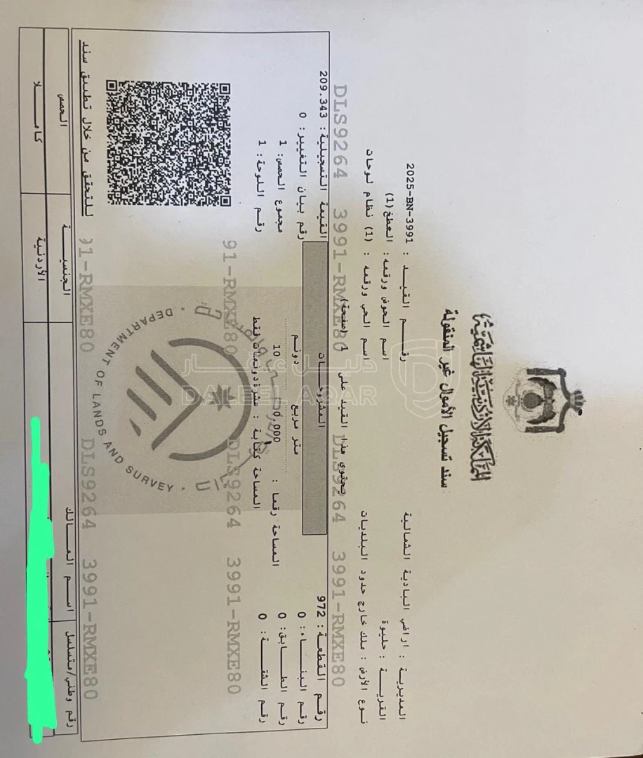 أرض في المفرق بلده حليورة  - 8,000 دأ - صورة 1