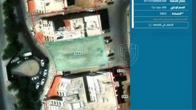 أرض - قطعة أرض على شارع الأردن على شارعين امامي وخلفي - 200000 دأ
