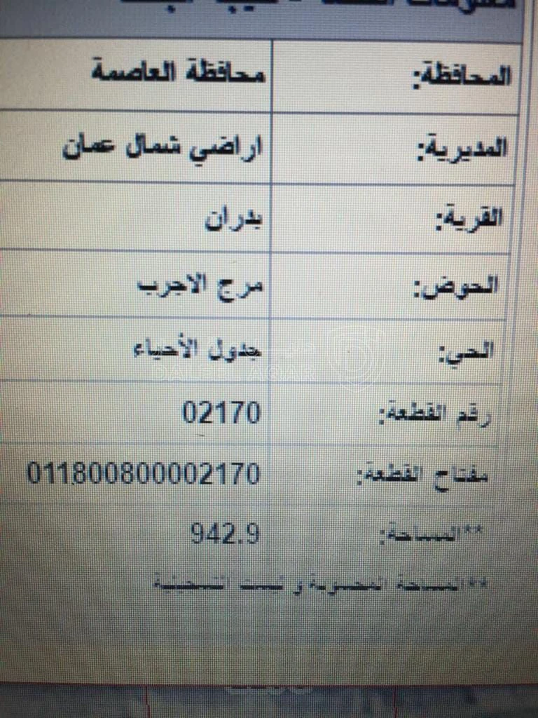 أرض في عمان شفا بدران مرج الاجرب - 180,000 دأ - صورة 2