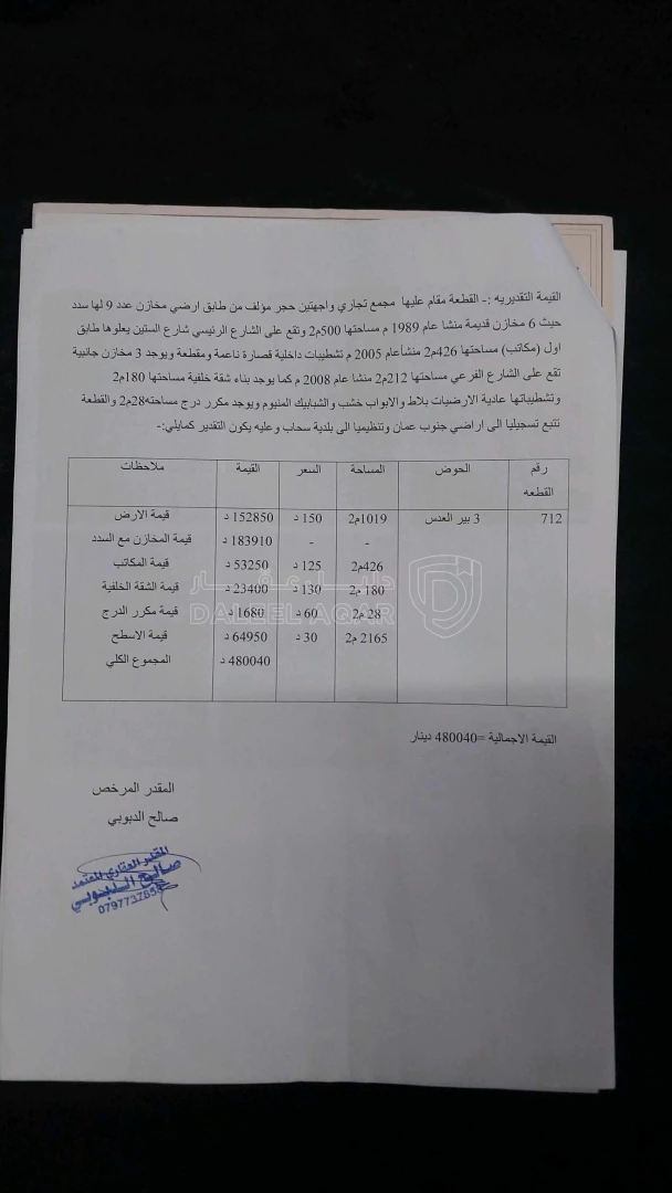 مبنى في سحاب شارع الستين مقابل مثلث اقريه سالم  - 430,000 دأ - صورة 1