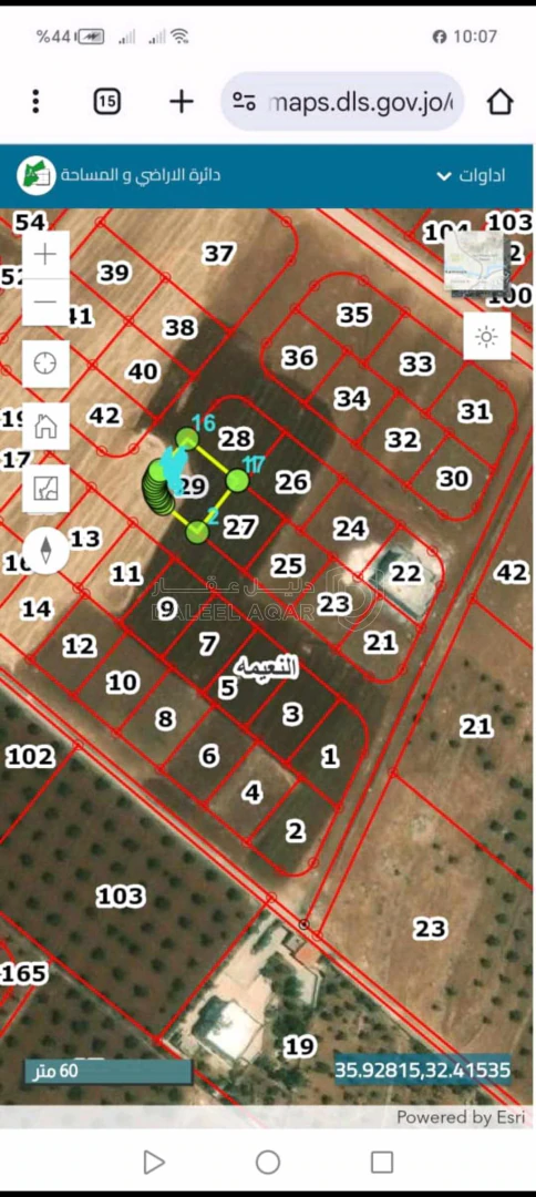 أرض في اربد النعيمه مقابل المدارس الأمريكيه قرب جامعة جدا - 26,000 دأ - صورة 1