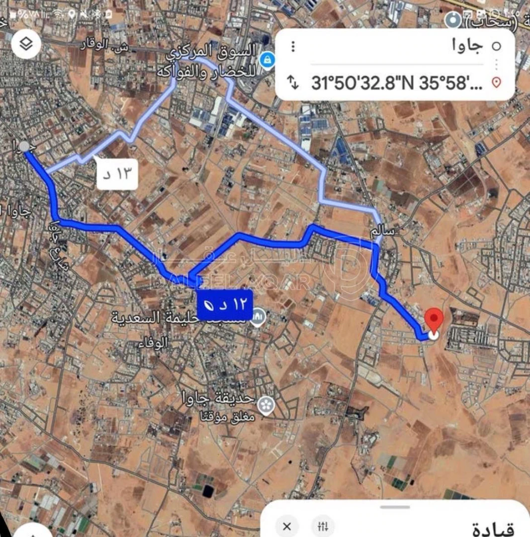 أرض في قطعة ارض الموقر سالم سكن ج شارعين  - 32,000 دأ - صورة 1