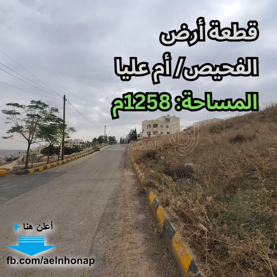 أرض في الفحيص- تبعد 450م عن مدرسة الفحيص الثانوية للبنات - 300,000 دأ - صورة 1