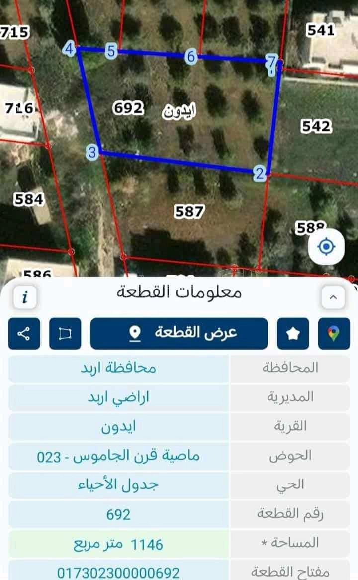 أرض في اربد ايدون  - 100,000 دأ - صورة 1