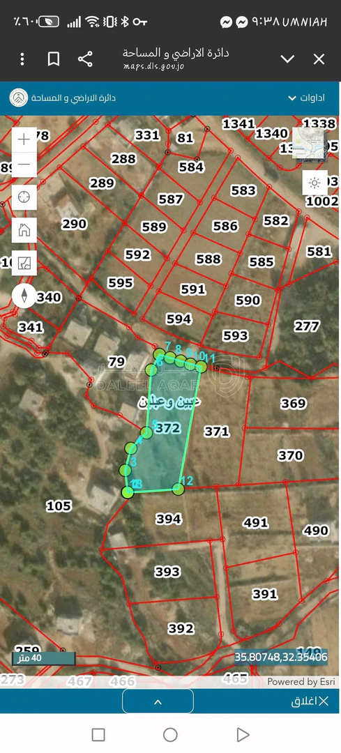 أرض في عجلون عبين - 80,000 دأ - صورة 1