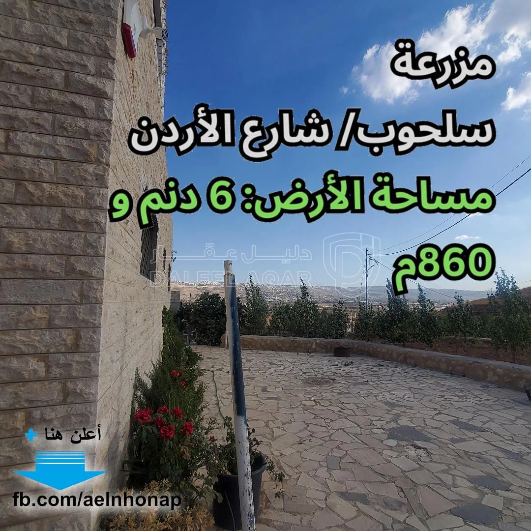 أرض في سلحوب/ شارع الأردن - قرب مزرعة قلعة النور - 514,500 دأ - صورة 1