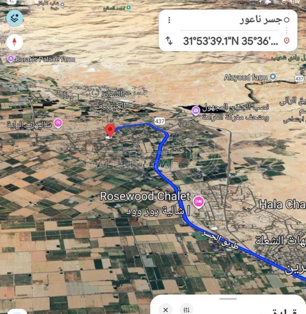 أرض في ارض الشونه الشمال منطقة شاليهات ٣ شوارع - 85,000 دأ - صورة 1