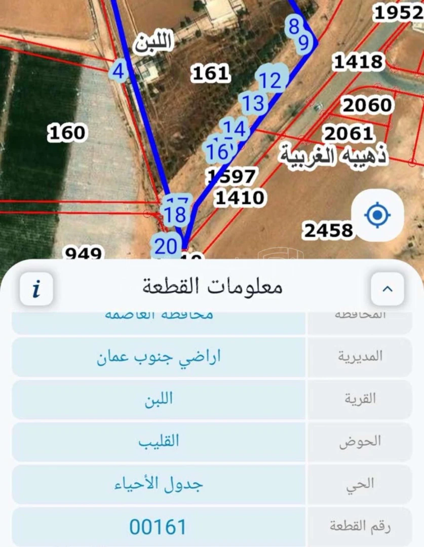أرض في قطعة ارض للبيع جنوب عمان اللبن على شارعين - 220,000 دأ - صورة 1