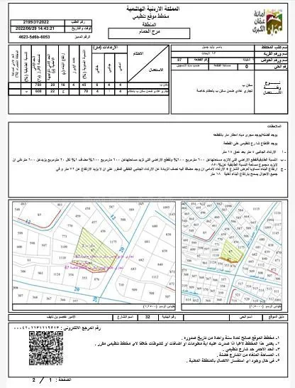أرض في الطبقة حي الظهير ش المطار - 3,675,000 دأ - صورة 1