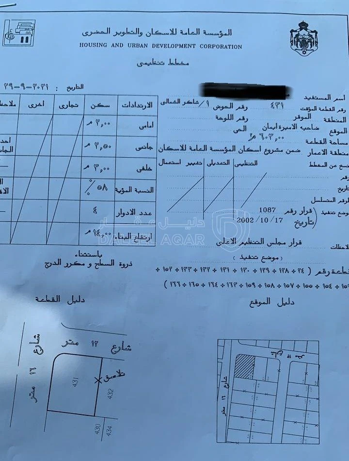 أرض في ضاحية الأميرة ايمان - 51,000 دأ - صورة 2