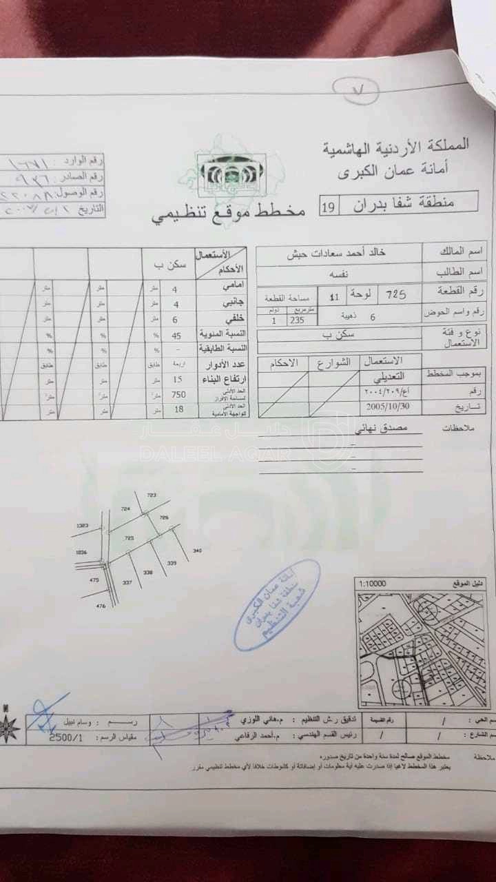 أرض في شفا بدران دوار التضامن - 250,000 دأ - صورة 1