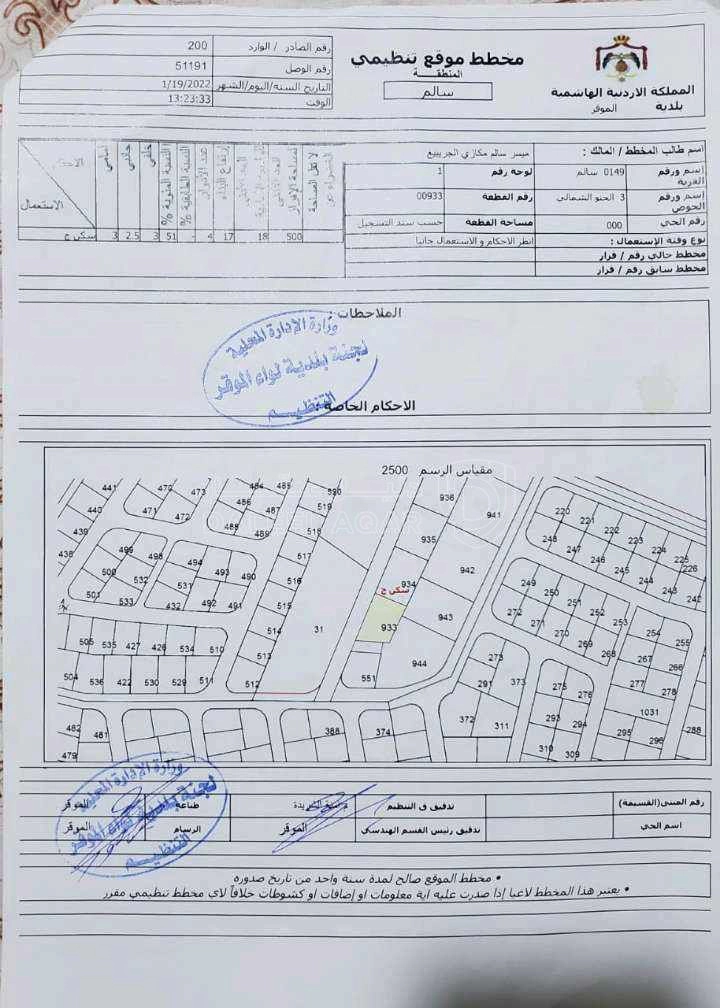 أرض في قطعة ارض سكن جيم في موقع راقي ومميز - 105,000 دأ - صورة 1