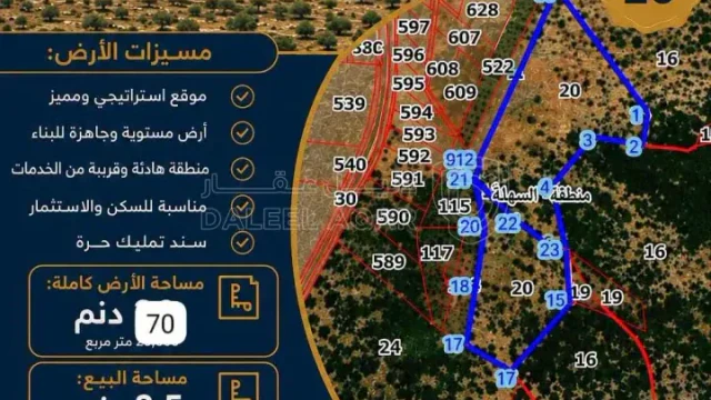 أرض في عجلون مثلث دير الصماديه الشمالي منطقة السهله - 20,000 دأ - صورة 1